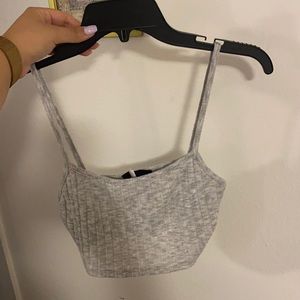 Sweater crop top in grey